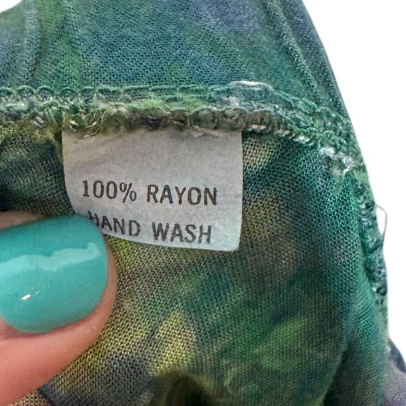 Boho Tie Dye Slip Skirt Medium Colorful Hippie Festival Lightweight Rayon Casual - Picture 6 of 6